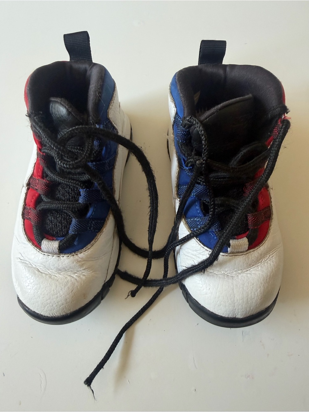 Jordan Kids Sneakers in White with Red & Blue Accents